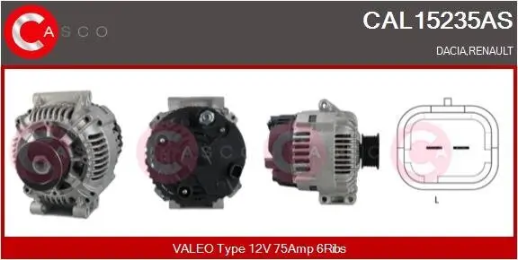 Generator 12 V CASCO CAL15235AS