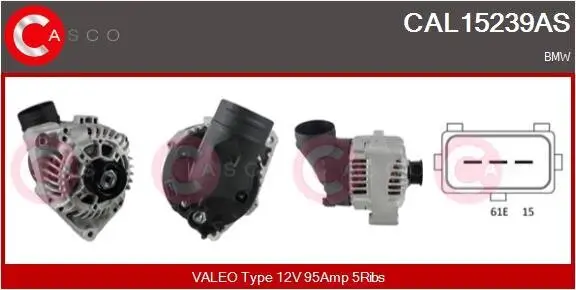 Generator 12 V CASCO CAL15239AS