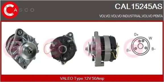 Generator 12 V CASCO CAL15245AS Bild Generator 12 V CASCO CAL15245AS