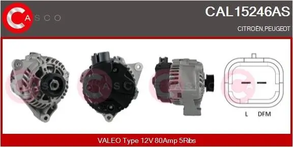 Generator 12 V CASCO CAL15246AS