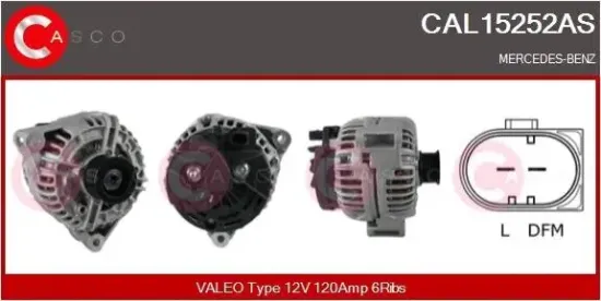 Generator 12 V CASCO CAL15252AS Bild Generator 12 V CASCO CAL15252AS