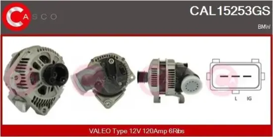 Generator 12 V CASCO CAL15253GS Bild Generator 12 V CASCO CAL15253GS