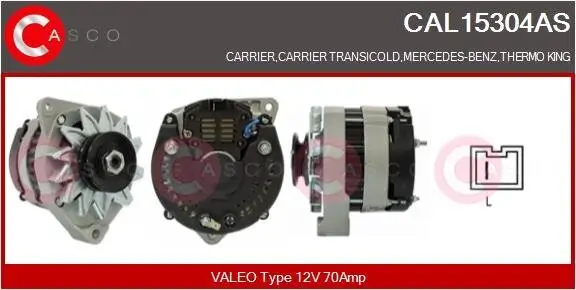 Generator 12 V CASCO CAL15304AS Bild Generator 12 V CASCO CAL15304AS