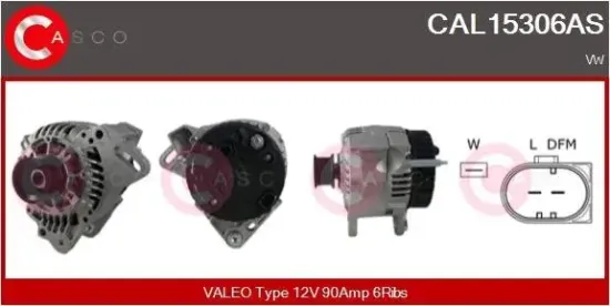 Generator 12 V CASCO CAL15306AS Bild Generator 12 V CASCO CAL15306AS