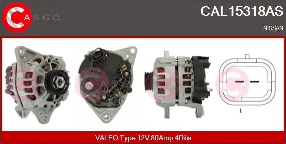 Generator 12 V CASCO CAL15318AS