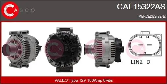 Generator 12 V CASCO CAL15322AS