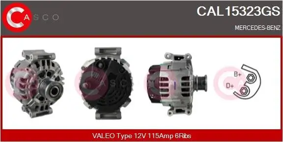 Generator 12 V CASCO CAL15323GS