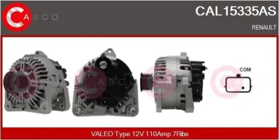 Generator 12 V CASCO CAL15335AS Bild Generator 12 V CASCO CAL15335AS