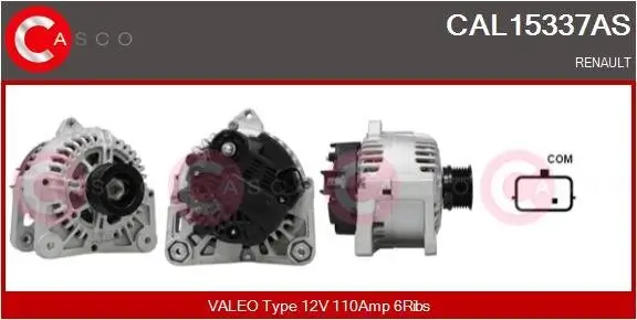 Generator 12 V CASCO CAL15337AS