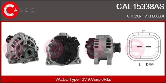 Generator 12 V CASCO CAL15338AS