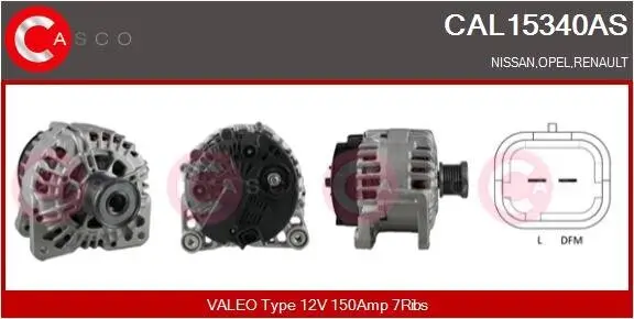 Generator 12 V CASCO CAL15340AS