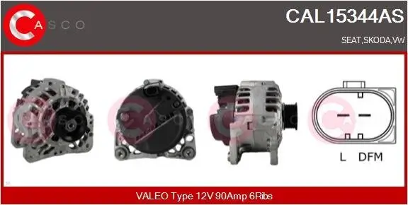 Generator 12 V CASCO CAL15344AS