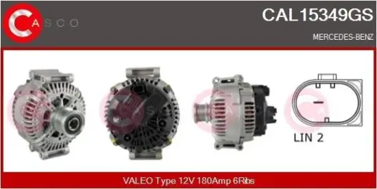 Generator 12 V CASCO CAL15349GS Bild Generator 12 V CASCO CAL15349GS