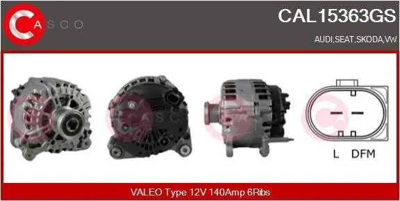 Generator 12 V CASCO CAL15363GS