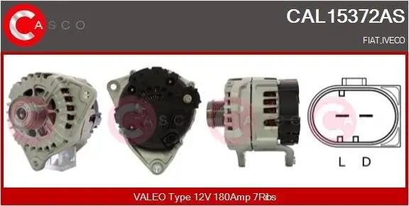 Generator 12 V CASCO CAL15372AS