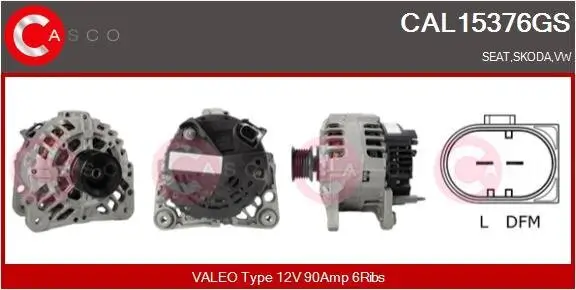 Generator 12 V CASCO CAL15376GS