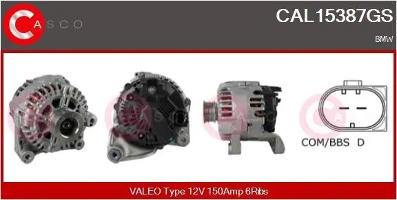 Generator 12 V CASCO CAL15387GS