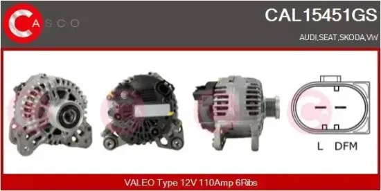 Generator 12 V CASCO CAL15451GS Bild Generator 12 V CASCO CAL15451GS