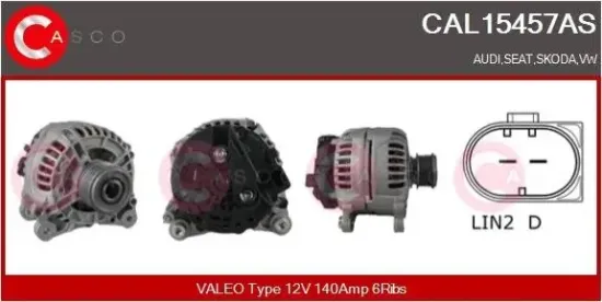 Generator 12 V CASCO CAL15457AS Bild Generator 12 V CASCO CAL15457AS