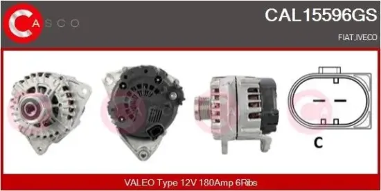 Generator 12 V CASCO CAL15596GS Bild Generator 12 V CASCO CAL15596GS