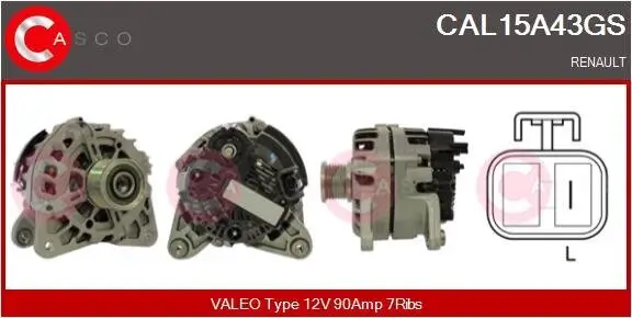 Generator 12 V CASCO CAL15A43GS