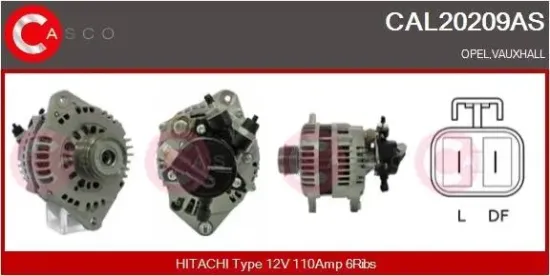 Generator 12 V CASCO CAL20209AS Bild Generator 12 V CASCO CAL20209AS