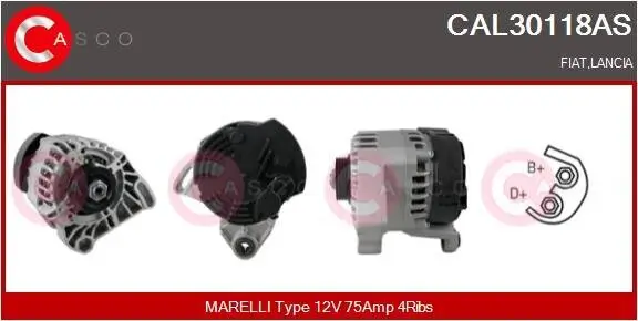 Generator 12 V CASCO CAL30118AS