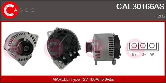 Generator 12 V CASCO CAL30166AS