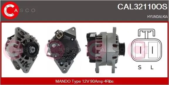 Generator 12 V CASCO CAL32110OS Bild Generator 12 V CASCO CAL32110OS