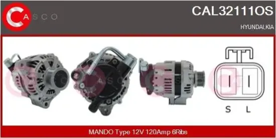 Generator 12 V CASCO CAL32111OS Bild Generator 12 V CASCO CAL32111OS