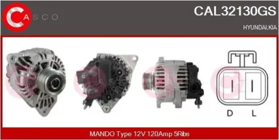 Generator 12 V CASCO CAL32130GS Bild Generator 12 V CASCO CAL32130GS