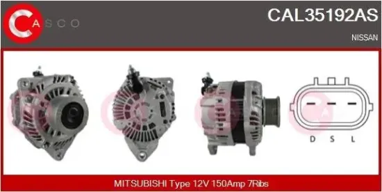 Generator 12 V CASCO CAL35192AS Bild Generator 12 V CASCO CAL35192AS