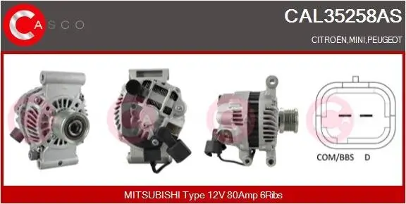 Generator 12 V CASCO CAL35258AS