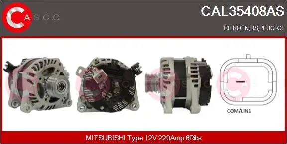 Generator 12 V CASCO CAL35408AS Bild Generator 12 V CASCO CAL35408AS