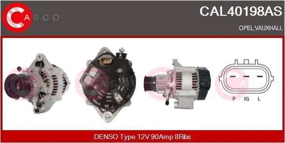 Generator 12 V CASCO CAL40198AS