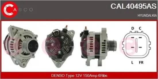 Generator 12 V CASCO CAL40495AS Bild Generator 12 V CASCO CAL40495AS