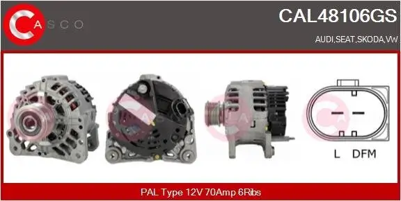 Generator 12 V CASCO CAL48106GS Bild Generator 12 V CASCO CAL48106GS