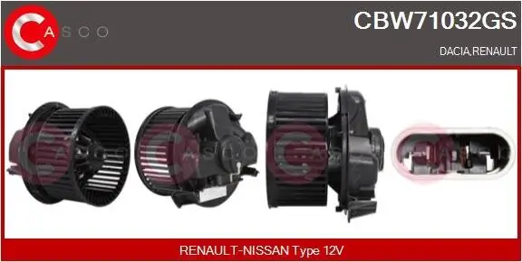 Innenraumgebläse 12 V CASCO CBW71032GS