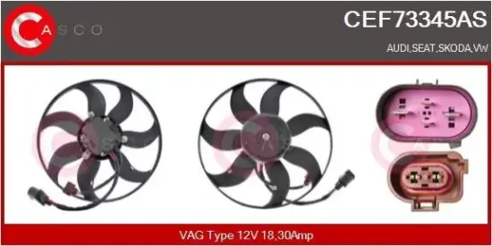 Lüfter, Motorkühlung 12 V CASCO CEF73345AS Bild Lüfter, Motorkühlung 12 V CASCO CEF73345AS