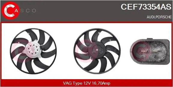 Lüfter, Motorkühlung 12 V CASCO CEF73354AS