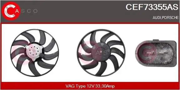 Lüfter, Motorkühlung 12 V CASCO CEF73355AS