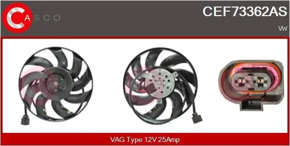 Lüfter, Motorkühlung 12 V CASCO CEF73362AS