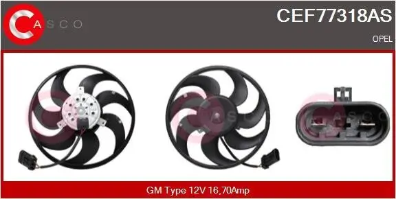 Lüfter, Motorkühlung 12 V CASCO CEF77318AS