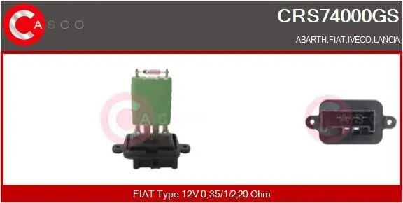 Widerstand, Innenraumgebläse 12 V CASCO CRS74000GS