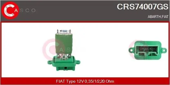 Widerstand, Innenraumgebläse 12 V CASCO CRS74007GS