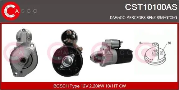 Starter 12 V 2,20 kW CASCO CST10100AS