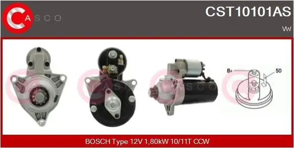 Starter 12 V 1,80 kW CASCO CST10101AS