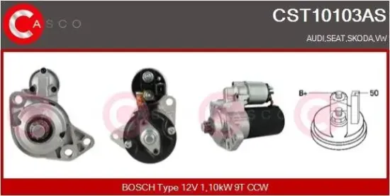 Starter 12 V 1,10 kW CASCO CST10103AS Bild Starter 12 V 1,10 kW CASCO CST10103AS