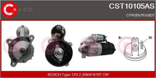 Starter 12 V 2,20 kW CASCO CST10105AS Bild Starter 12 V 2,20 kW CASCO CST10105AS