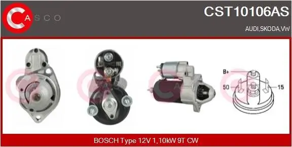 Starter 12 V 1,10 kW CASCO CST10106AS